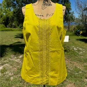 NWT Nordstrom Halogen Beaded Sleeveless Top Antique Moss Size Large